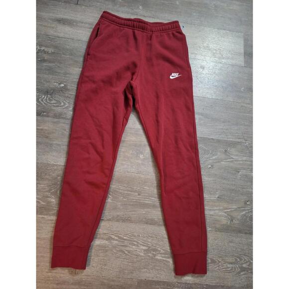 Mens Nike Sportswear Club FleeceJoggers In Pomegranate Red Size Small TALL